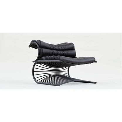 Nordic modern stainless steel single-back lounge chair, ergonomically designed for use in homes and living rooms