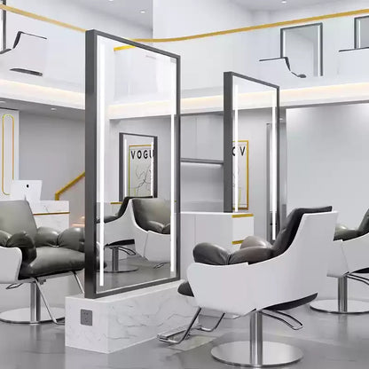 HJ Barber Shop Mirror Quick Cut Special Mirror Hair Salon Internet celebrity hair salon Full Lamp Mirror