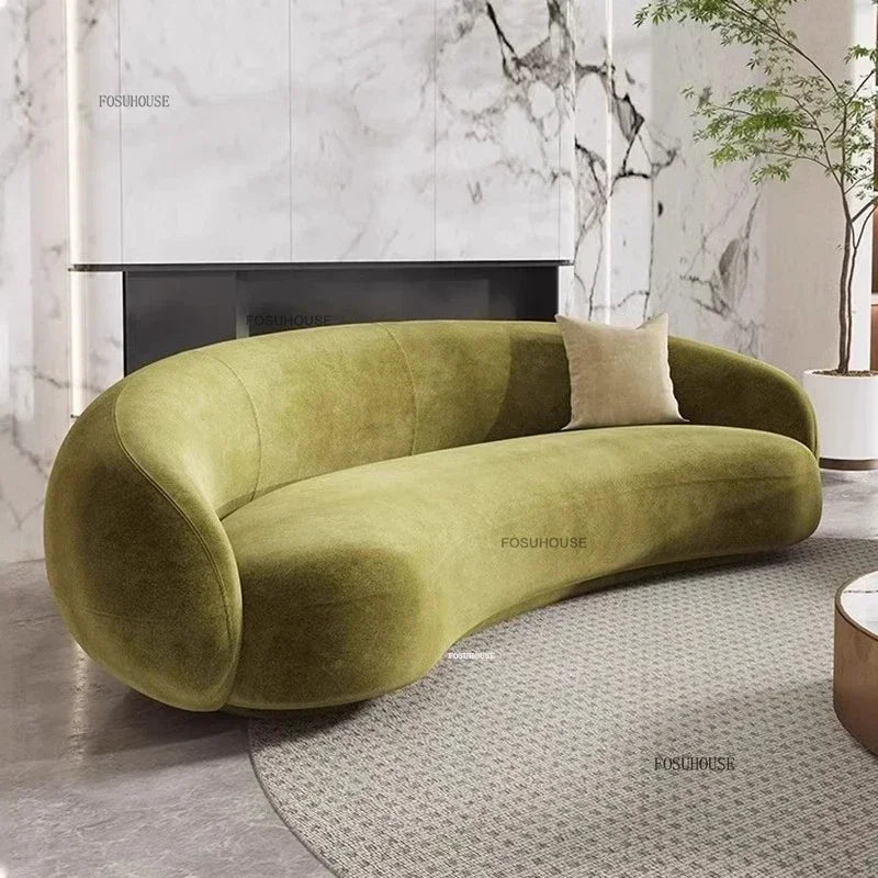 Creative Fabric Cashew Lazy Sofa Nordic Curved Living Room Sofas Home Living Room Furniture Reception Lounge Area Back Sofa Bed