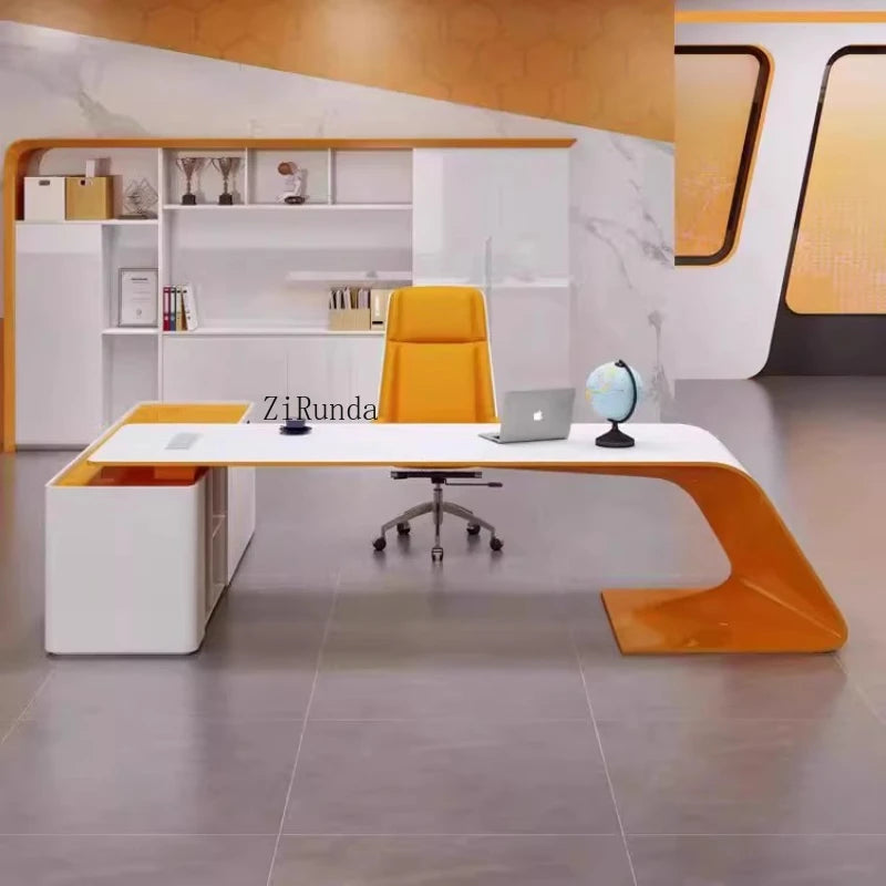 Painted desk simple modern fashion light luxury boss table creative president table and chair combination