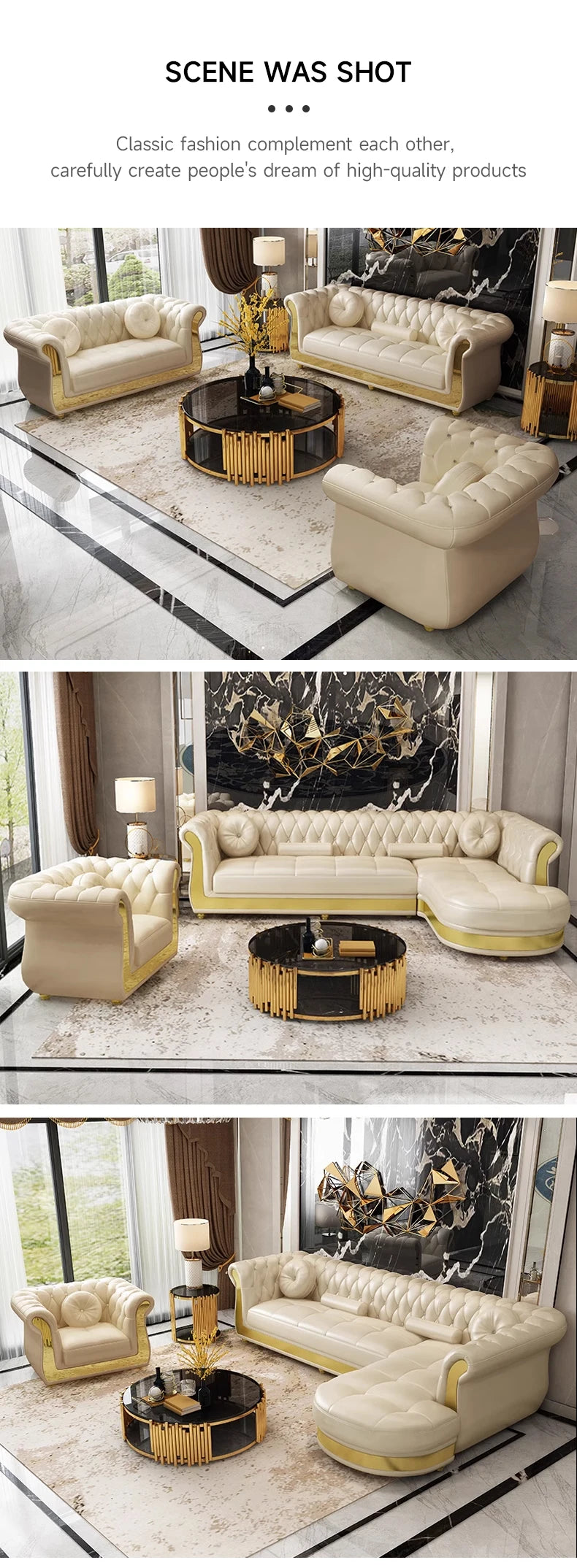 Luxury Chesterfield Sofa Home Office Hotel Living Room Furniture Modern Leather Sofa Set Подставка Под Ноги Офисная Divano