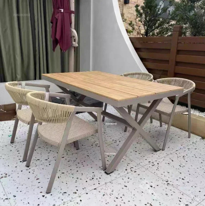 Outdoor Garden Furniture Sets Waterproof Open-air Balcony Aluminum Alloy Chair Outdoor Furniture Sets Courtyard Table and Chair
