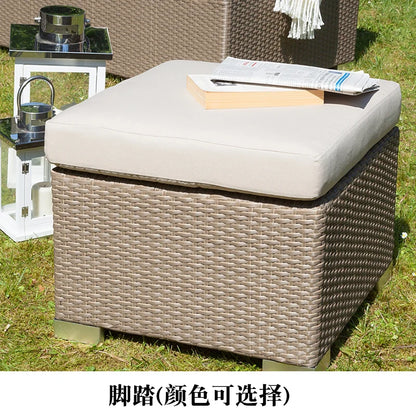 Outdoor Coffee Table Garden Sofas Combination Leisure Nordic Lawn Garden Sofas Simple Pe Rattan Furniture Sofá Jardín MHHYSF