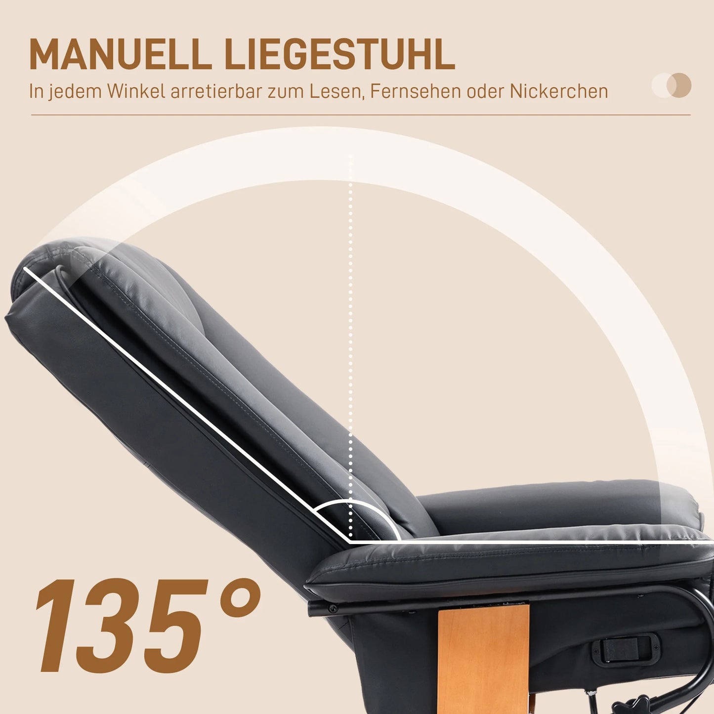Relaxing armchair swivel TV armchair with reclining function and footrest load capacity up to 150 kg TV armchair made