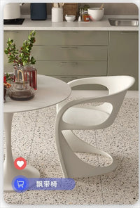 Nordic Simple Design Art Curved Chair Home Balcony Backrest Living Room Dining Room Chair Home Decor Bedroom Dressing Chair