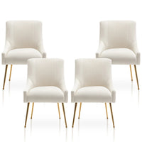 SEYNAR Modern Velvet Dining Chairs Set of 4, Upholstered Barrel Pleated Side Accent Chair for Bedroom,Living Room
