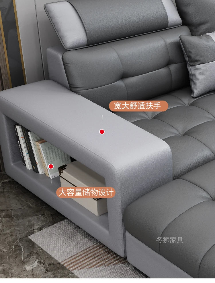 New nano three-proof latex leave-in technology fabric sofa living room size modern fully furnished furniture combination