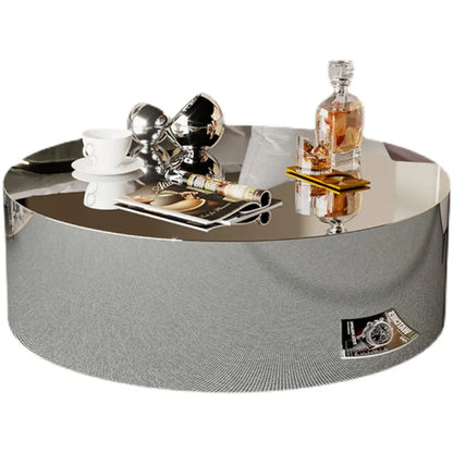 Light luxury stainless steel special-shaped coffee table high-end mirror business negotiation coffee table art