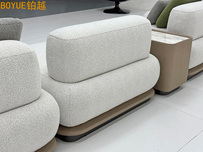 Cream curved sofa set luxury modular combined sofa