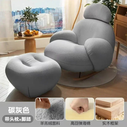 Pink Modern Lounge Recliner Chair - Nordic Style Designer Home Furniture for Comfortable Back Support