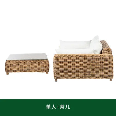 Outdoor rattan sofa  terrace leisure waterproof sunscreen balcony rattan chair outdoor villa garden combination