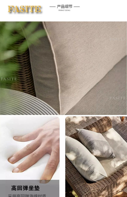 Outdoor rattan sofa outdoor rattan garden homestay sofa furniture