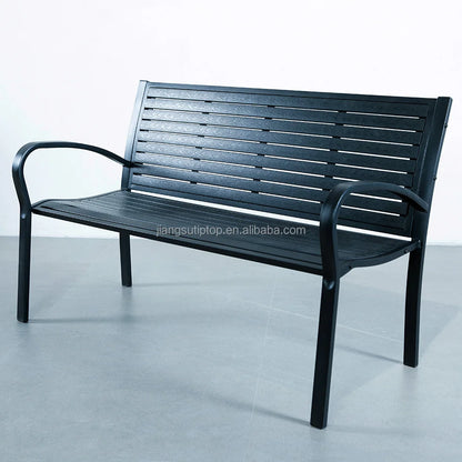 Outdoor Steel Public Long Bench Chair Shopping Mall Metal Steel Bench Park Garden Patio Outdoor Bench