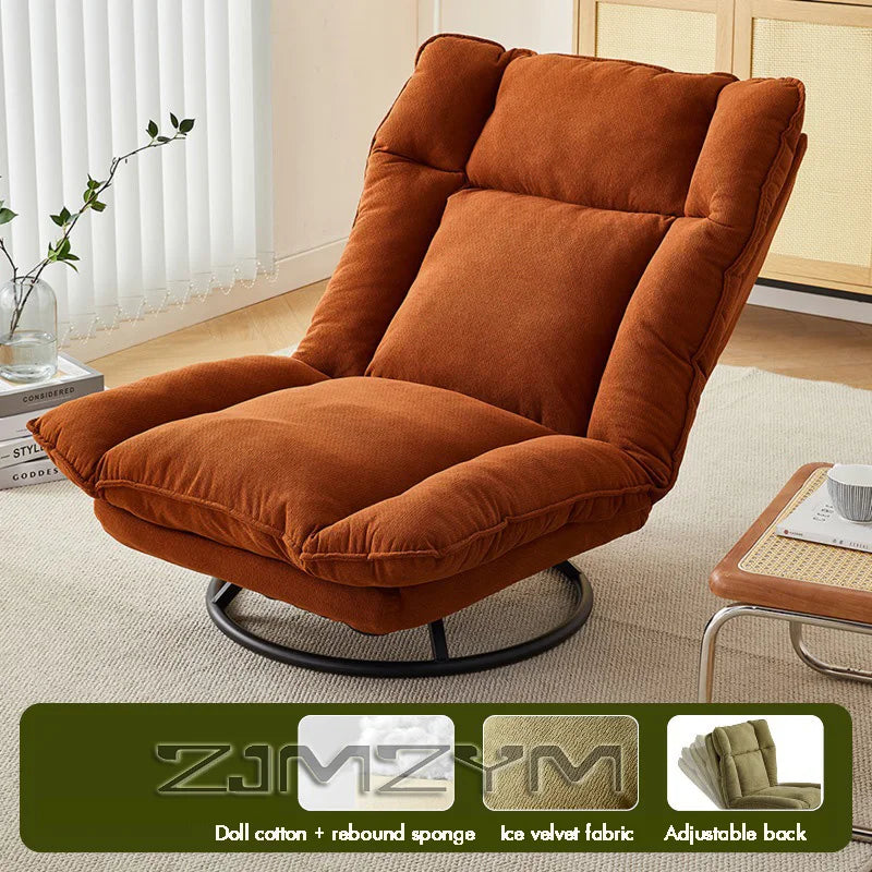 360° Rotation Fabric Rotating Sofa Chair for Living Room Balcony with Adjustable Backrest Lazy Sofa Leisure Chairs
