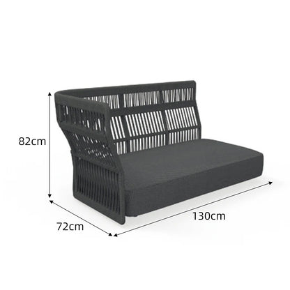 Outdoor rattan sofa combination outdoor open-air waterproof sunscreen rattan tables and chairs villa home leisure garden