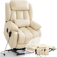 Recliner Chair for Adults, Dual Motor Power Lift Chair, Infinite Position, Lay Flat Lift, Massage and Heating, Exten