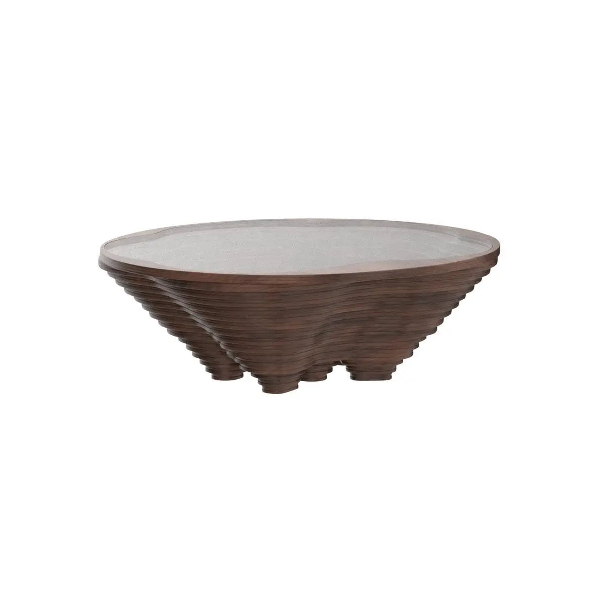 Table basse en bois en spirale avec plateau en verre, artisanale, moderne, pour salon, bureau, café, décoration, personnalisable