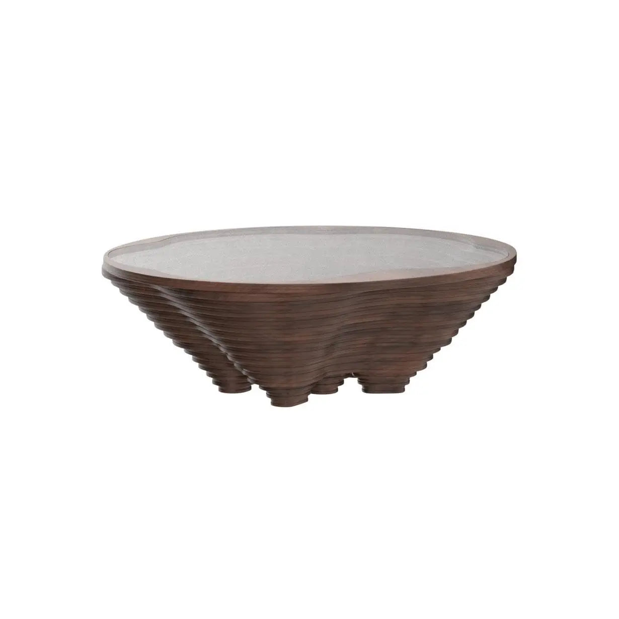 Table basse en bois en spirale avec plateau en verre, artisanale, moderne, pour salon, bureau, café, décoration, personnalisable