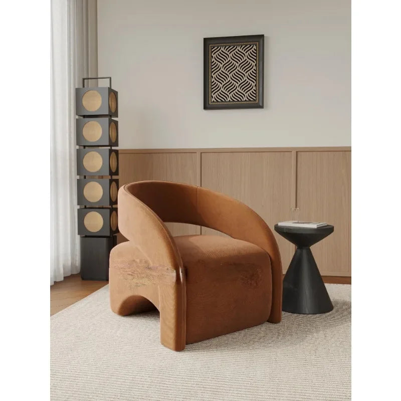 Best-selling Single Chair Living Room Single Sofa Leisure Chair Light Luxury Curved Balcony Chair Small Apartment