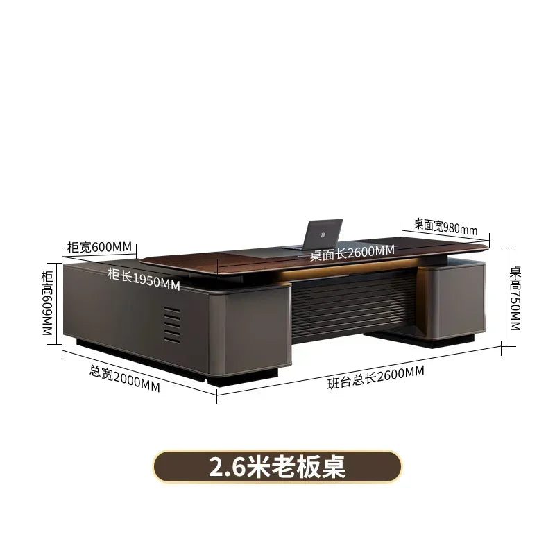 Filing Cabinet Luxury Large Computer Tables Modern Minimalist Executive Manager President Table Office Combination Furniture