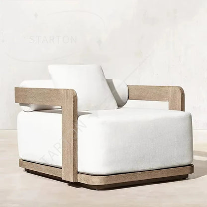 Custom outdoor courtyard waterproof design garden sofa wooden furniture teak outdoor furniture