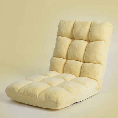 Foldable Floor Sofa Chair, Lazy Bag Bed for Living Room, Portable Lounger with Removable Cover, Easy Storage Ottoman for Bedroom