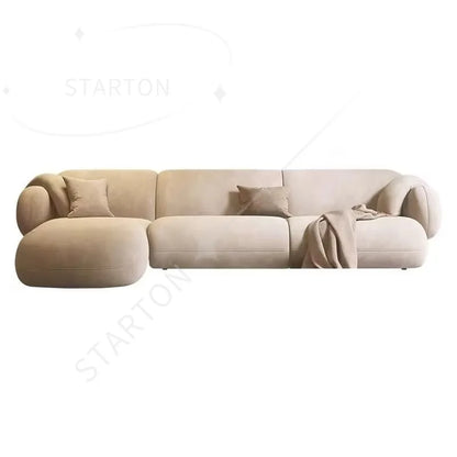 High End Villa Furniture Set Italian Light Luxury Velvet L Shape Corner Sofa Elegant Design Living Room Sofa Set for Wholesale