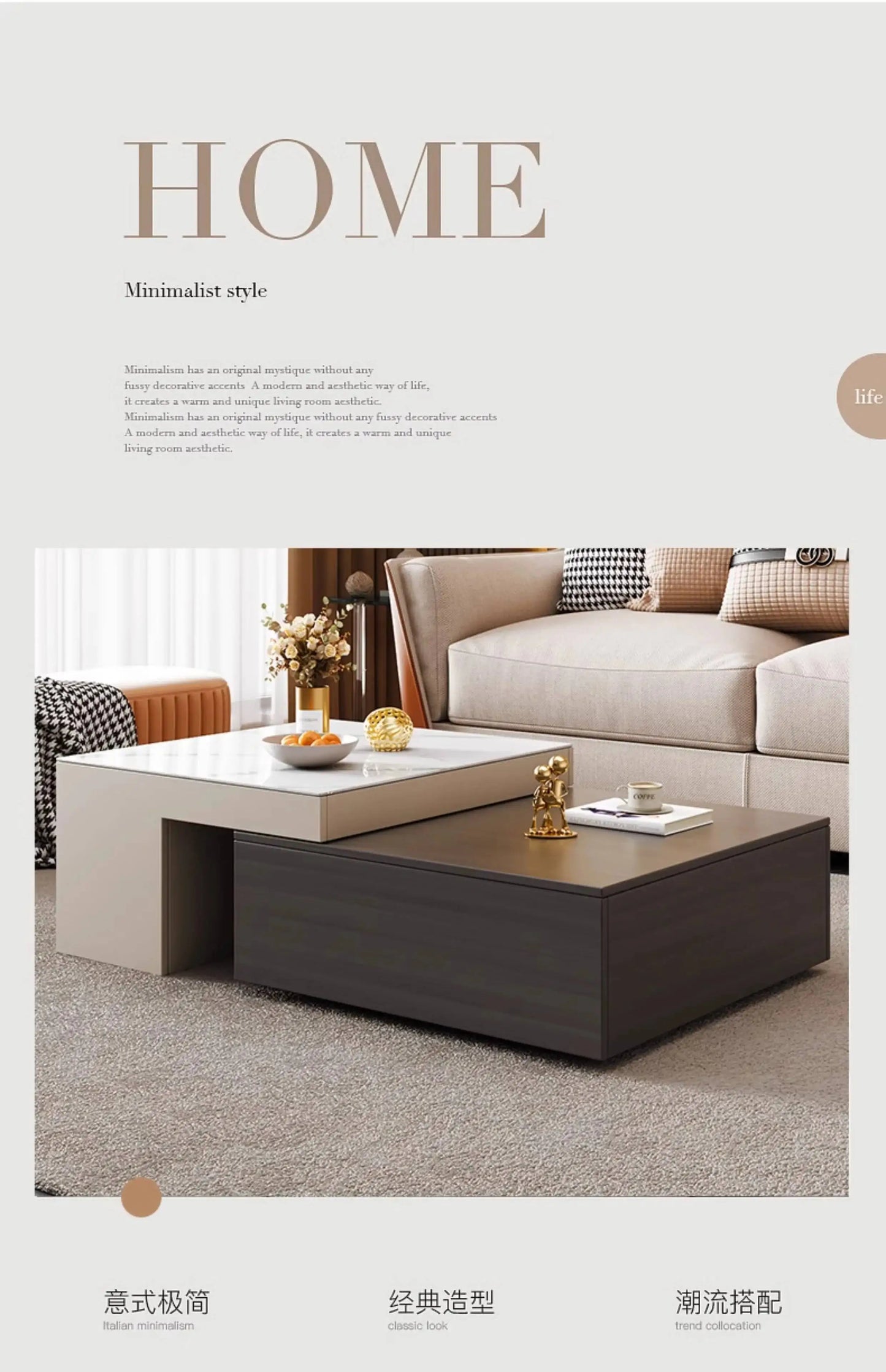 Minimalist Beauty Coffee Tables Italian Rectangular Industrial Trendy Coffee Tables Nordic Classic Mesa De Centro Furniture