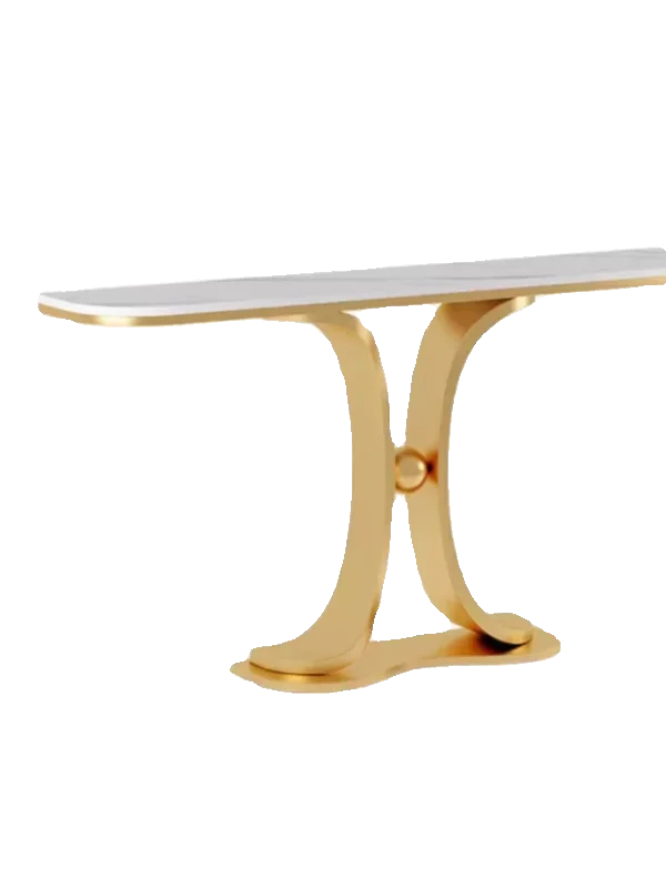 Light luxury entrance table New Chinese  table against the wall Living room Semicircular