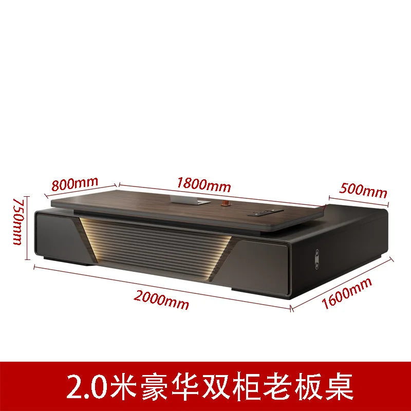 Modern boss desk light luxury high-end paint desktop large desk simple president table manager table and chair combination