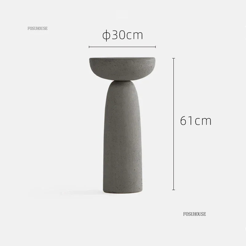 Small Apartment Stone Round Side Tables Wabi-sabi Style Cement Coffee Tables Designer Medieval Style Tea Table Home Furniture