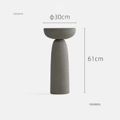 Small Apartment Stone Round Side Tables Wabi-sabi Style Cement Coffee Tables Designer Medieval Style Tea Table Home Furniture