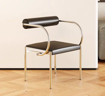 Art Design Simple Dining Chair, Retro Style, Stainless Steel Internet Celebrity Makeup Chair, Living Room Shop Decoration Chair