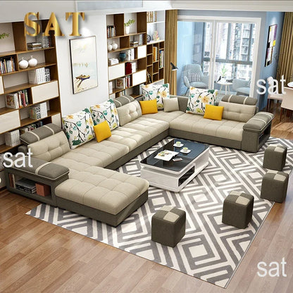 -Fabric Recliner Custom ized Design Stoff Sofa setzt Wohnzimmer möbel modern mit Holz füßen