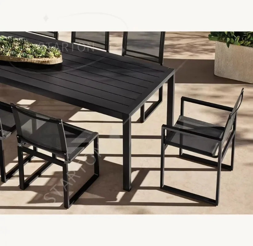 Luxury Design 6 Pieces Patio Garden Furniture Aluminum Outdoor Dining Tables and Chairs Set