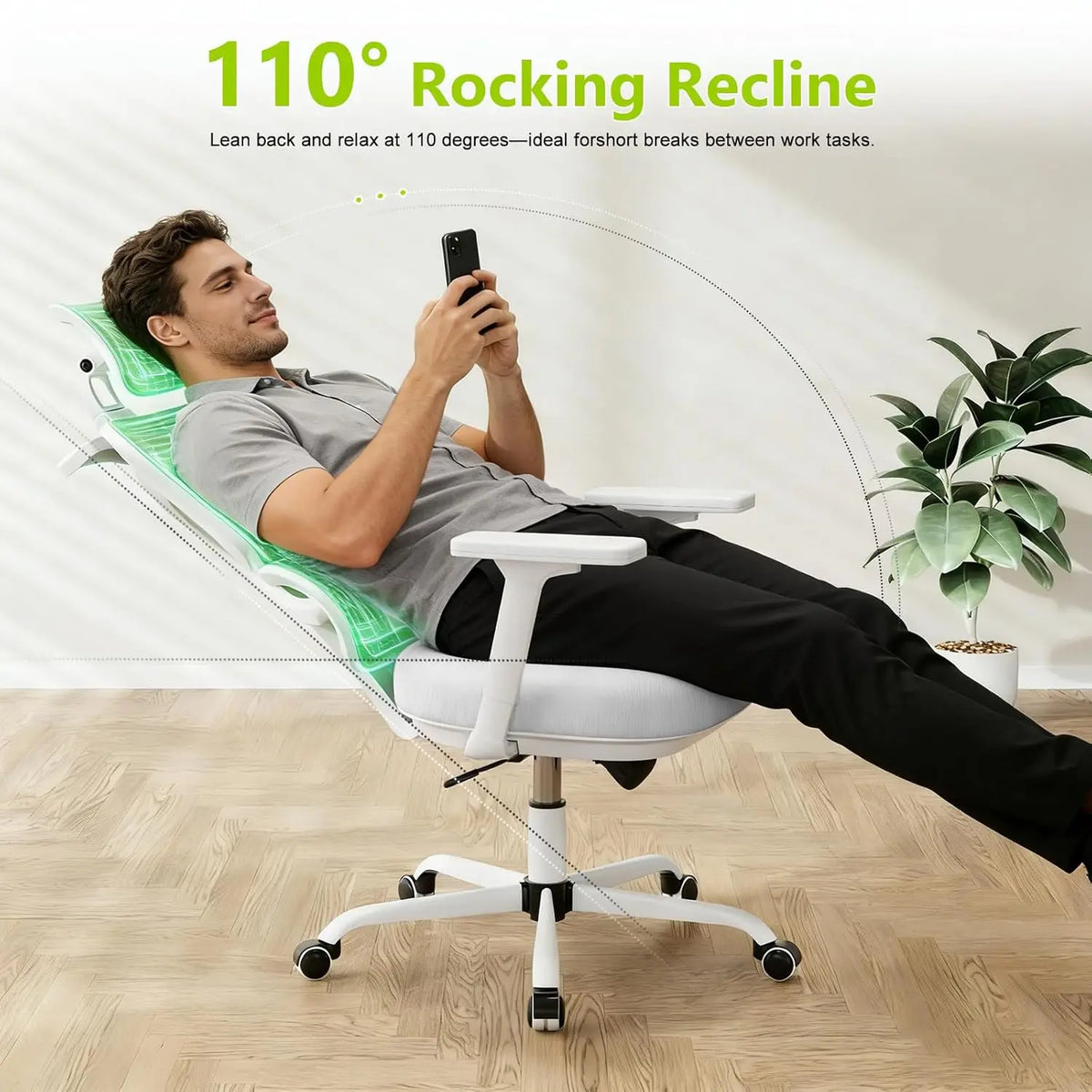Ergonomic Office Chair Mesh Desk Chair with Lumbar Support and Headrest, High Back Computer Chair with Armrest and, Customized