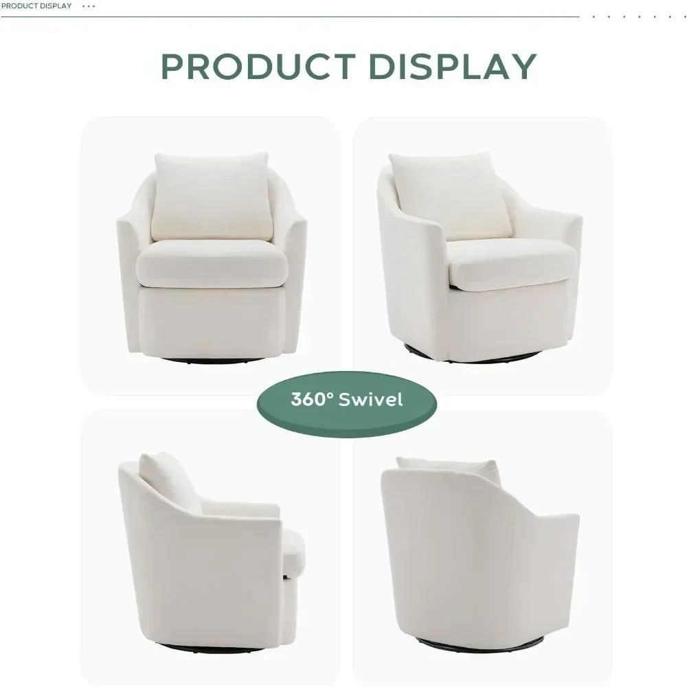 Linen Dining Chair with Casters Modern Storage Seat Design for Relaxing Upholstered Arm Chair, Single Sofa Chair