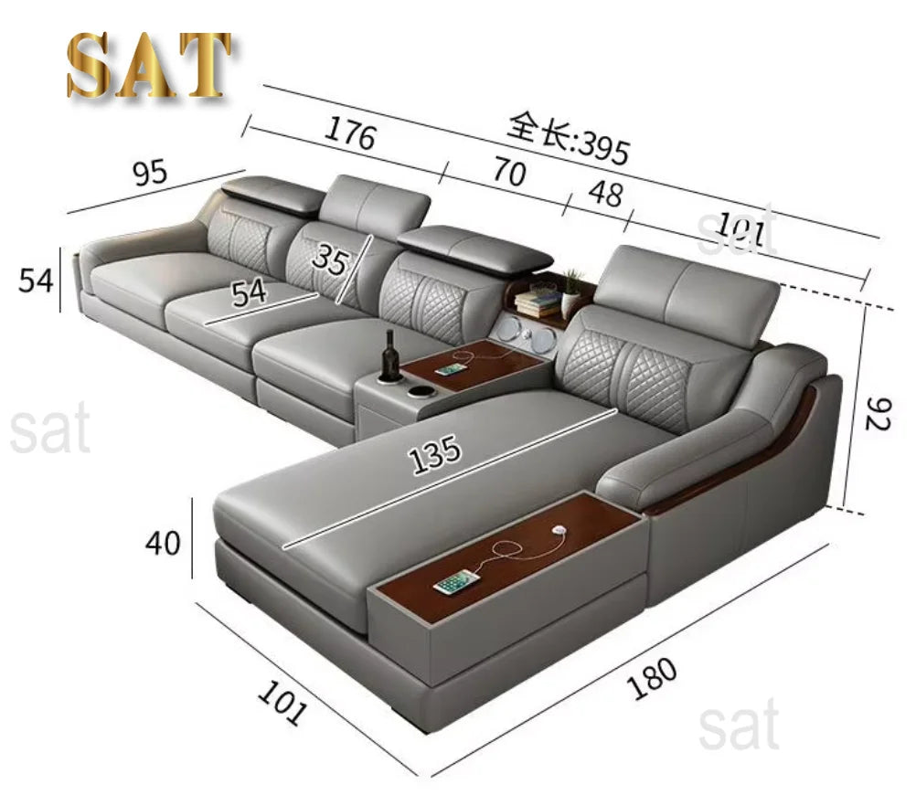 #*s for European Modern Fabric Sectional Sofa Set with Electric Recliner Modular Convertible Design USB Port-Living Room Furnitu