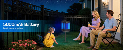Solar Bug Zapper Outdoor Mosquito Zapper Cordless Waterproof Fly Zapper with Illuminated Light Ground Bracket