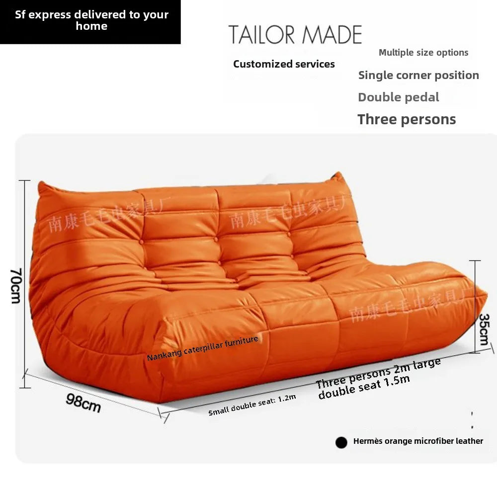 Caterpillar sofa three-person togo full sponge high rebound Internet celebrity living room leisure area sofa famous small sofa