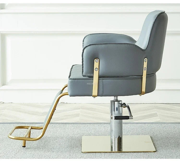 Simple Stainless Steel Barber Chairs Professional Salon Furniture Beauty Salon Chair Home Liftable Rotating Hairdressing Chair
