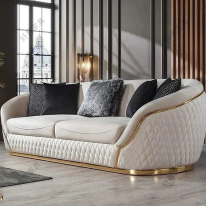 European velvet sofa modern simple size apartment living room Italian light luxury leather straight-row sofa combination