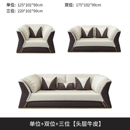 Canapé en cuir de luxe léger italien