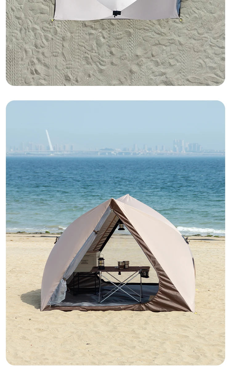2-4 Person Camping Tent Quick Setup, Waterproof Windproof Sun Protection, Lightweight Portable for Beach Hiking, 210D Oxford