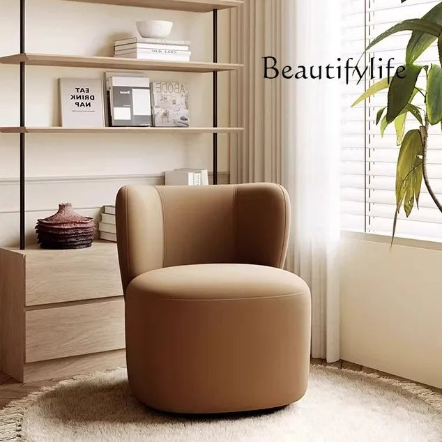 Nordic light luxury single balcony sofa simple leisure chair rotatable fabric bedroom dressing stool