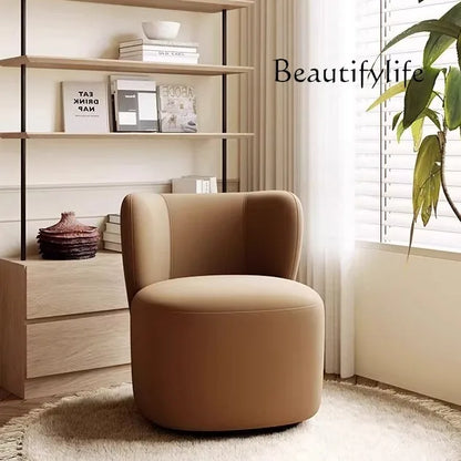 Nordic light luxury single balcony sofa simple leisure chair rotatable fabric bedroom dressing stool