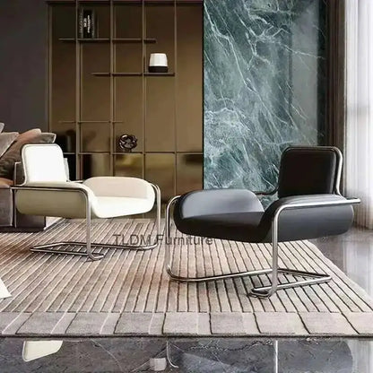 Backrest Comfortable Nordic Relaxing Chairs Home Person Leather Chair Living Portable Armchair Room Office Sofa Furniture Single