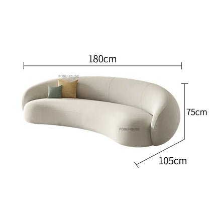 Creative Curved Living Room Sofas Nordic Fabric Cashew Lazy Sofa Reception Lounge Area Back Sofa Bed Home Living Room Furniture