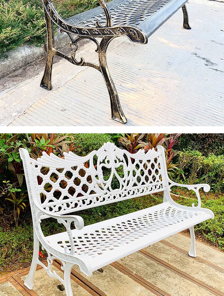 Hot Sales Cast Iron Outdoor Park Street Bench Seat Durable Metal Garden Bench