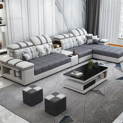 Luxury Technology Cloth Sofa Living Room Furniture Modern Cloakroom Bedroom Sofa Combination Nordic Apartment Sofa Set